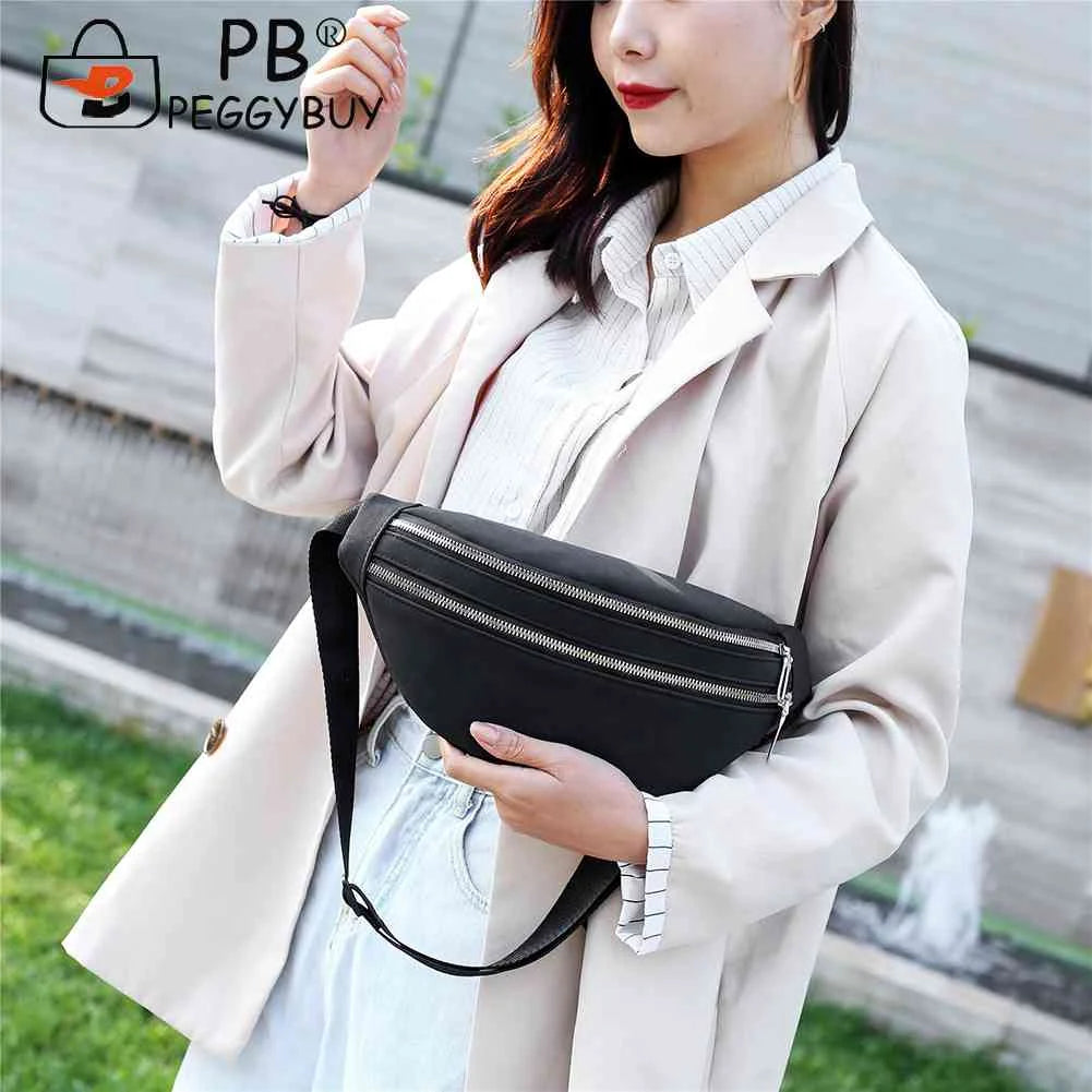 Casual Fanny Chest Bag Women Suede Waist Belt Pack Zipper Shoulder Crossbody Bag