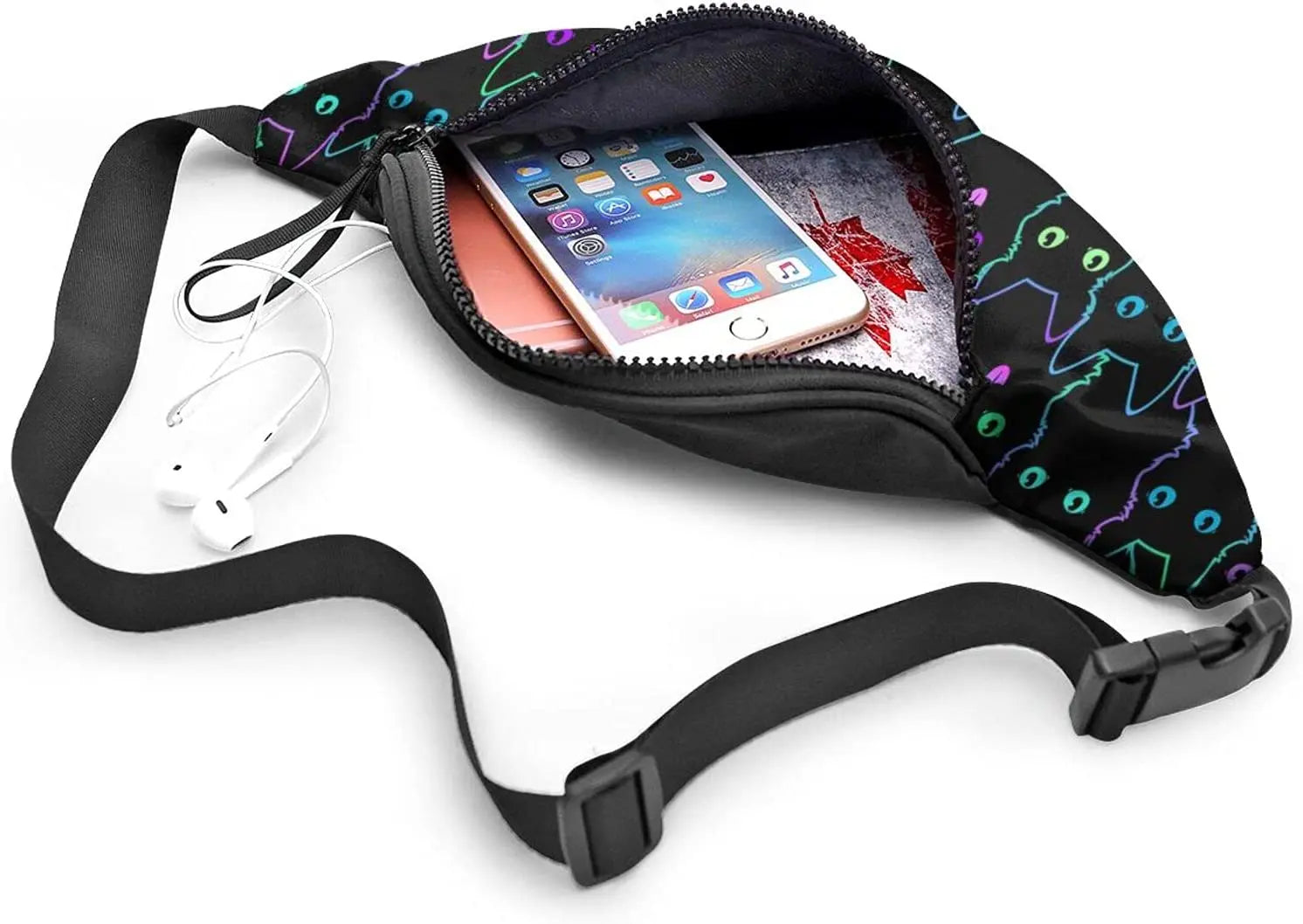 Casual Fanny Pack Cat Silhouettes Waist Bag for Travel Sports Running