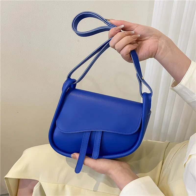 Casual Saddle Bag Small Shoulder Bags for Women High PU Leather Crossbody Female