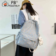Floral Print Backpack Large Capacity School Bag