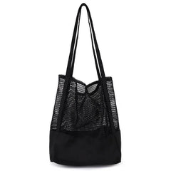 Casual Hollow Out Canvas Shoulder Bag Large Capacity Handbag