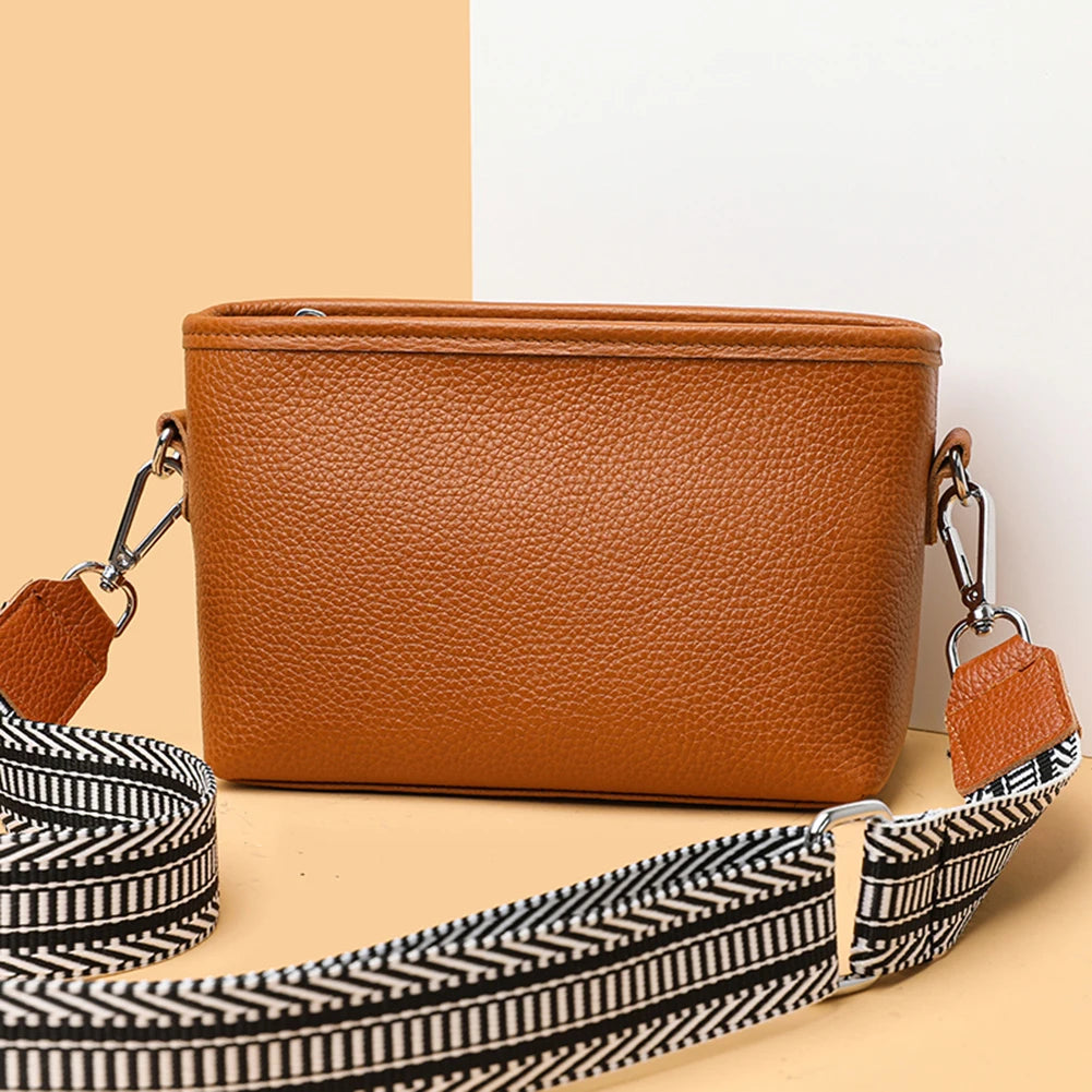Casual Messenger Bag First Layer Cowhide Shoulder Multi-pocket Crossbody Bag