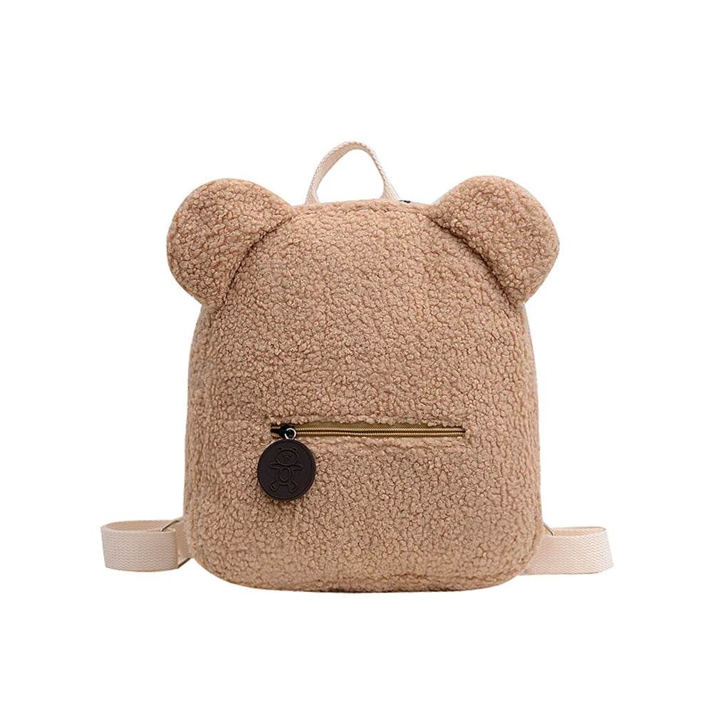 Casual Fleece Bear Shaped Shoulder Bag Women Backpack Handbag