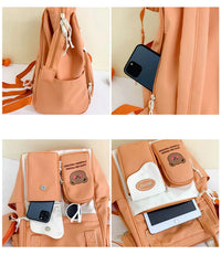 Casual Girl School Backpack Cartoon Large Capacity Waterproof Travel Book Bag