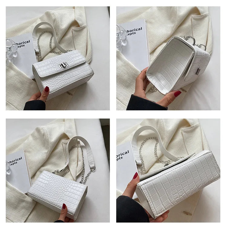 Casual Chain Shoulder Bags Crocodile Pattern Messenger Bags