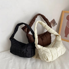 Casual Hobos Bag For Women Down Cotton Shoulder Bags