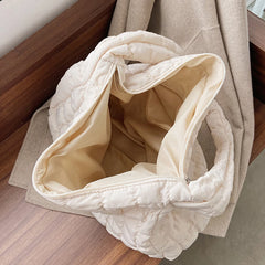 Large Capacity Eiderdown Shoulder Bag Women Lattice Pattern Hand