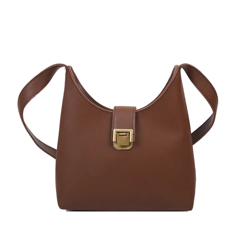 Retro Tote Women Handbags PU Leather Shoulder Bags Solid Purses