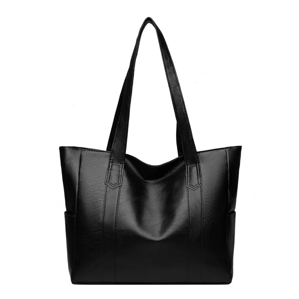 Casual Large Capacity Shopping Shoulder Handbag Women PU Leather Daily Tote Bag