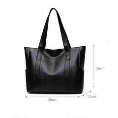 Casual Large Capacity Shopping Shoulder Handbag Women PU Leather Daily Tote Bag