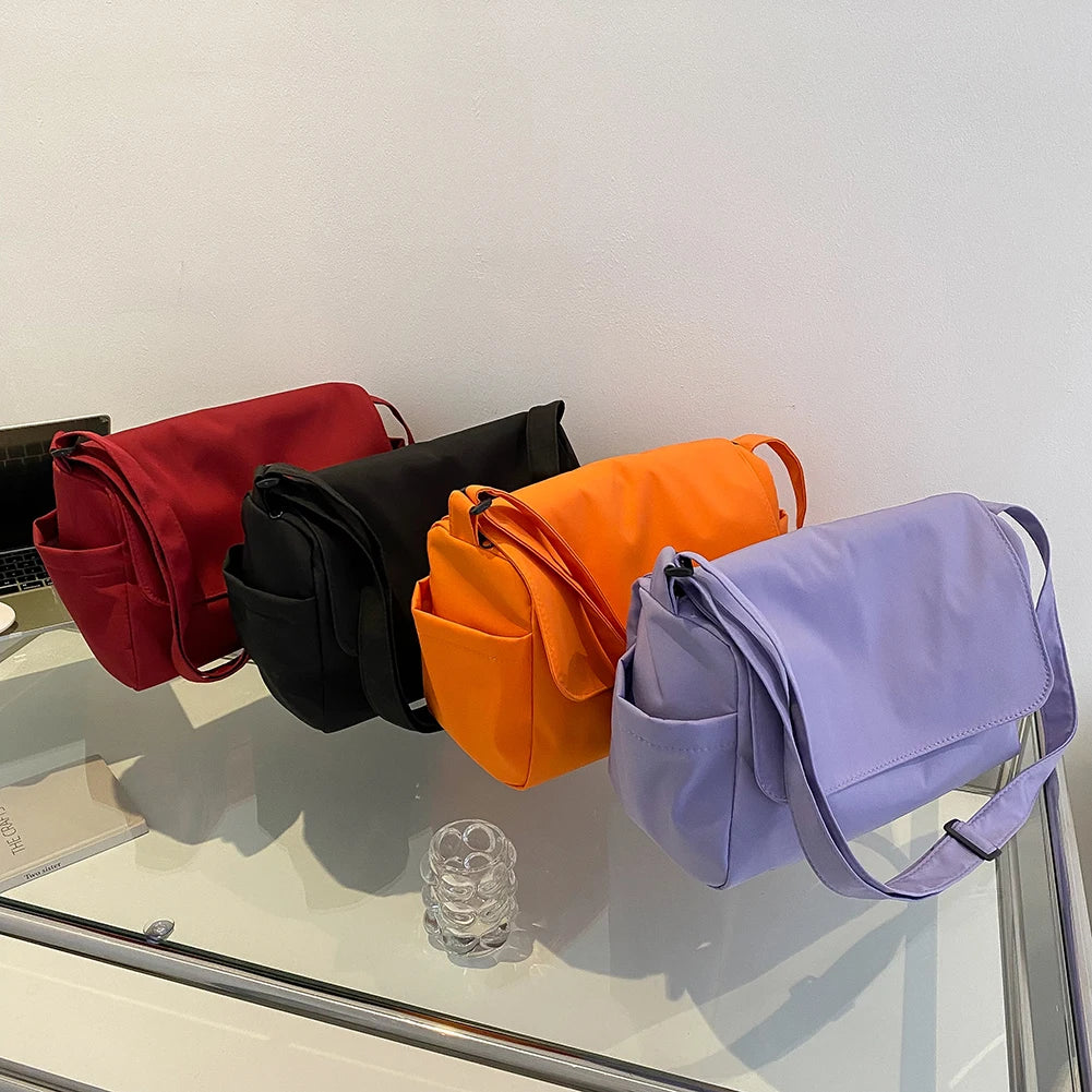 Casual Large Capacity Shopping Travel Bags Pure Zipper Shoulder Clutch Tote Bag