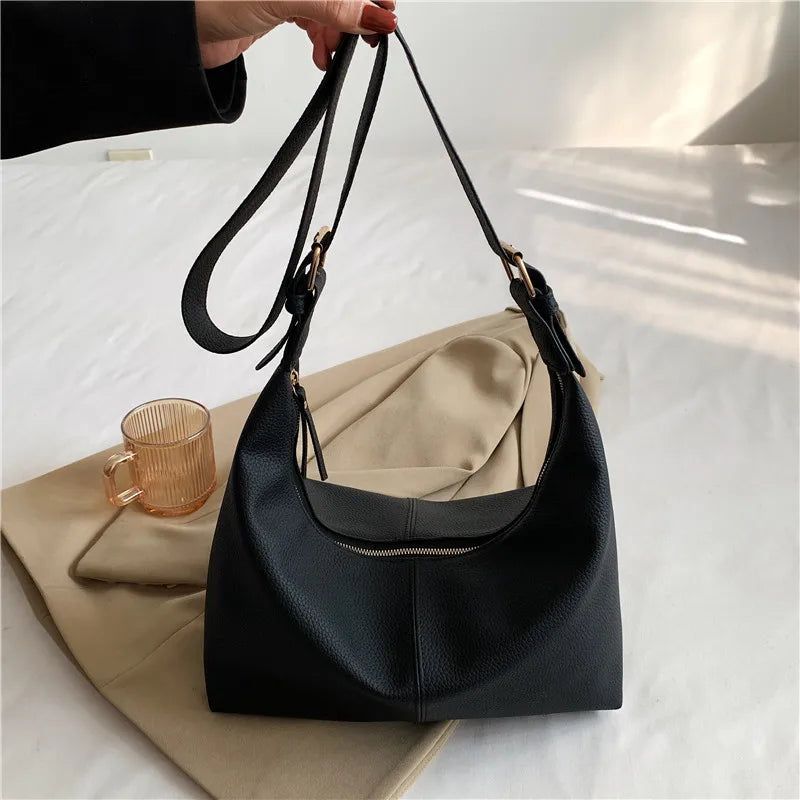 Soft Pu Leather Large Shoulder Bag for Women Crossbody Tote