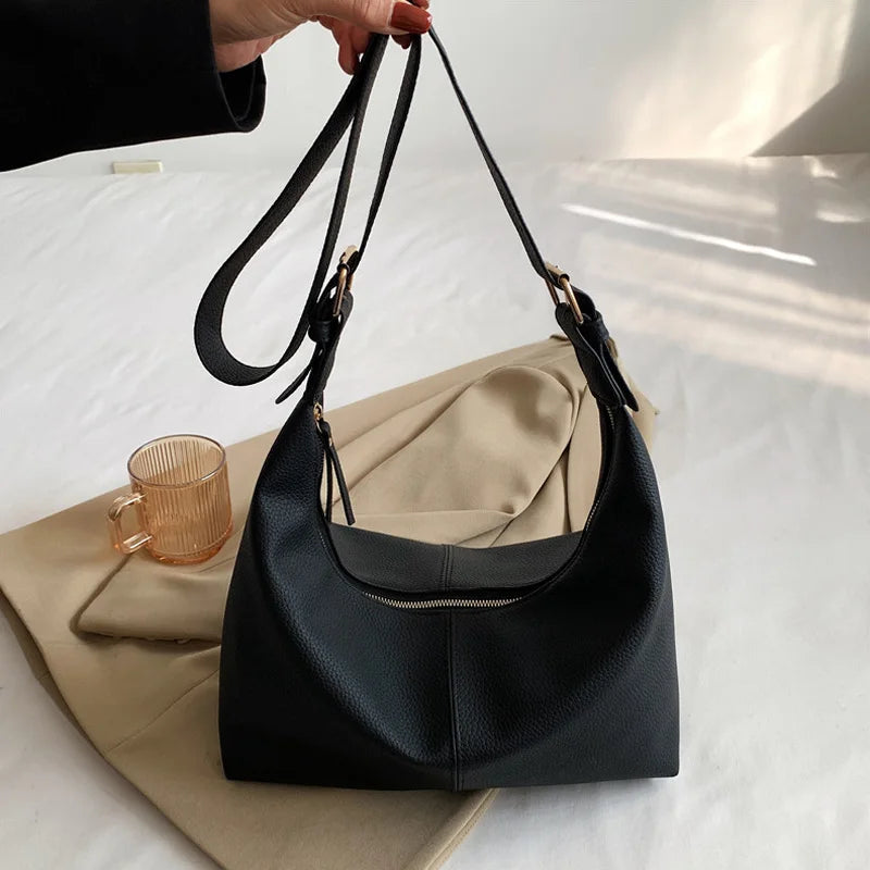 Soft Pu Leather Large Shoulder Bag for Women Crossbody Tote