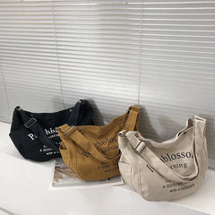 Casual Letter Canvas Shoulder Bag Women Large Capacity Travel Tote Bag