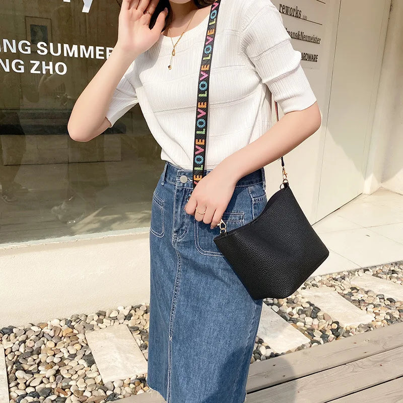 Lychee Pattern Crossbody Bag Women's Shoulder Handbag Messenger Bag