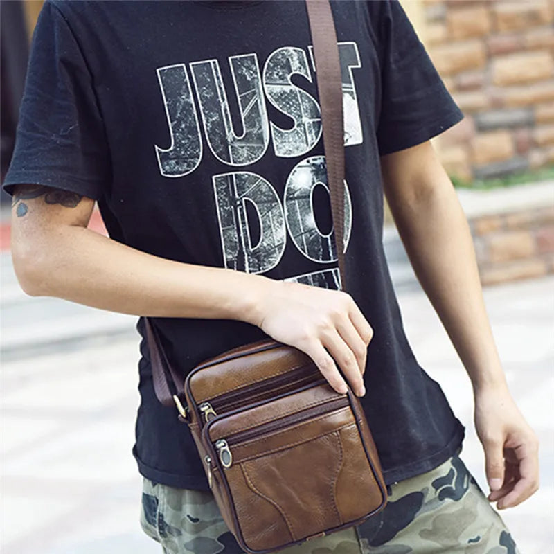 Men's PU Leather Shoulder Crossbody Bag