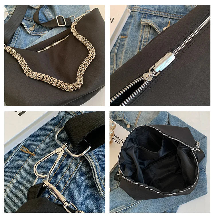 Nylon Chain Shoulder Bag Crossbody High Capacity Female Messenger Bag