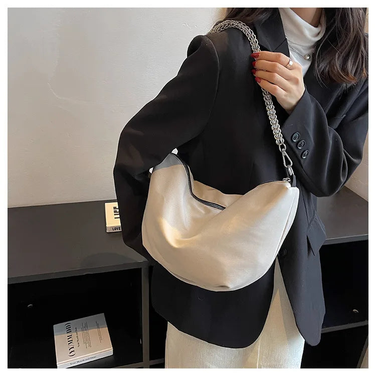 Nylon Chain Shoulder Bag Crossbody High Capacity Female Messenger Bag