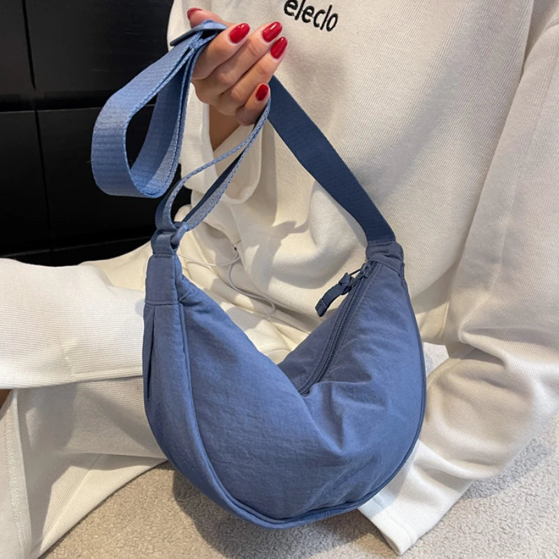 Casual Nylon Hobo Crossbody Bag for Women Large Capacity Tote Lady Travel