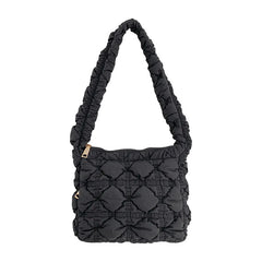 Casual Nylon Lingge Quilted Women Shoulder Bag Ruched Padded Crossbody