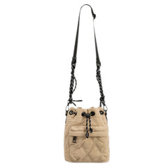 Women Shoulder Bags Quilted Drawsting Crossbody Bag Vintage Bucket Bag