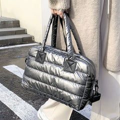 Casual Nylon Shoulder Bag Cotton Padded Women Handbag Quilted Totes