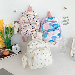 Casual Nylon Women Backpack Small Students Book Bags School Bags for Teen