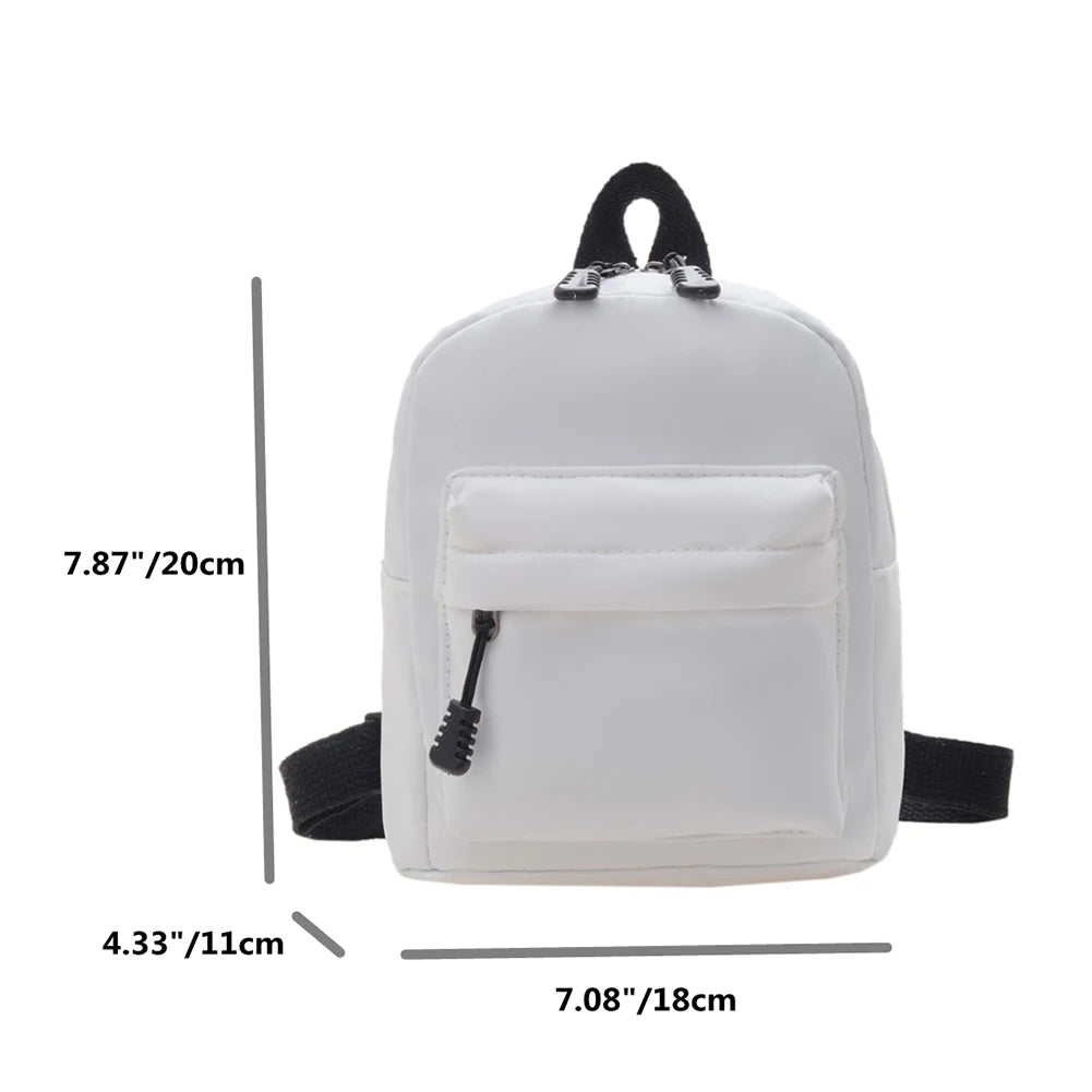 Casual Nylon Women Mini Backpack Solid Small School Bags for Students