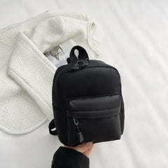 Casual Nylon Women Mini Backpack Solid Small School Bags for Students