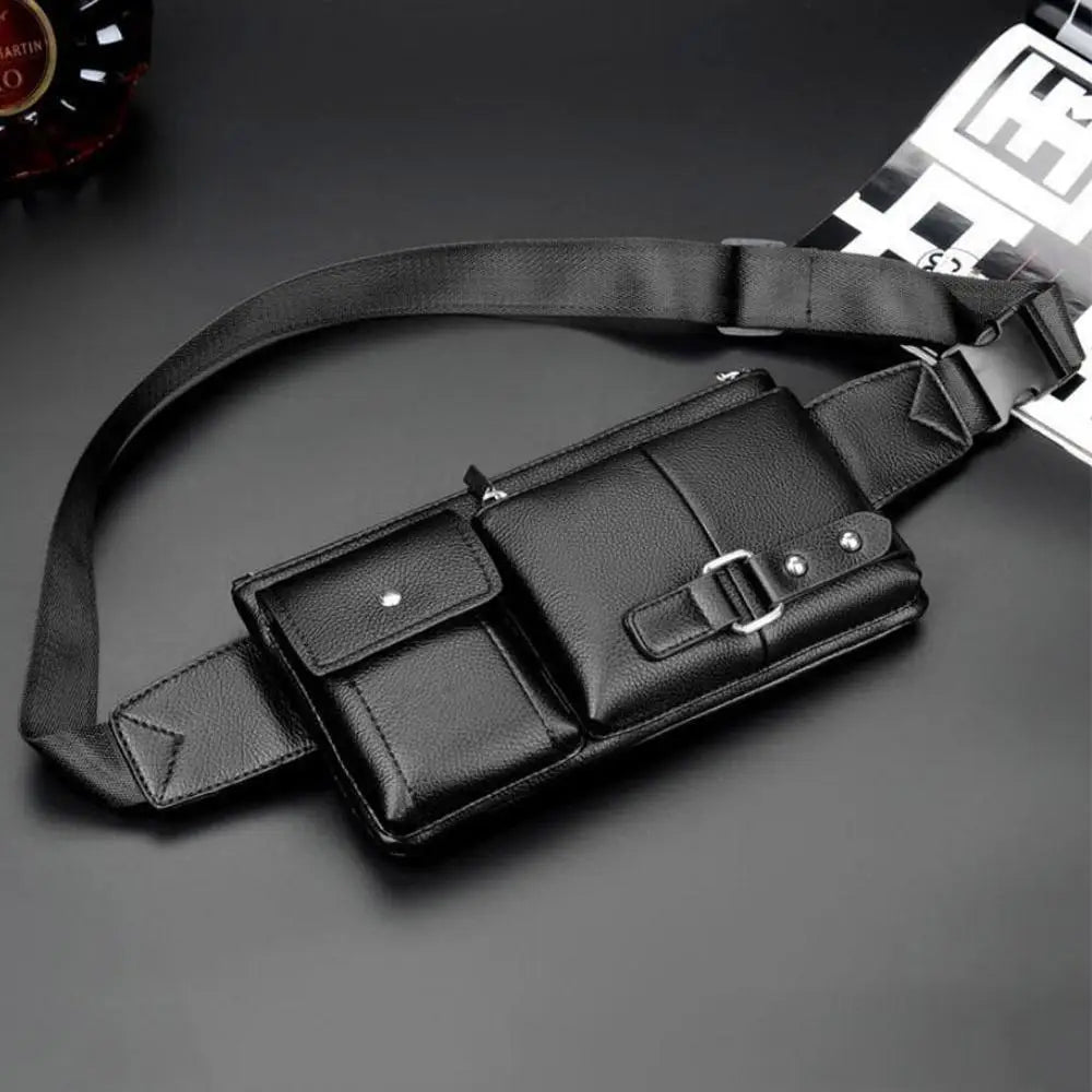 Casual PU Leather Business Shoulder Bag Crossbody Travel Sports Sling Pack