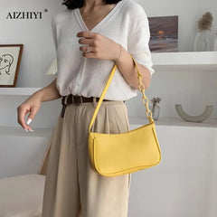 PU Leather Sling Handbag Purse Chain Shoulder Crossbody Bag