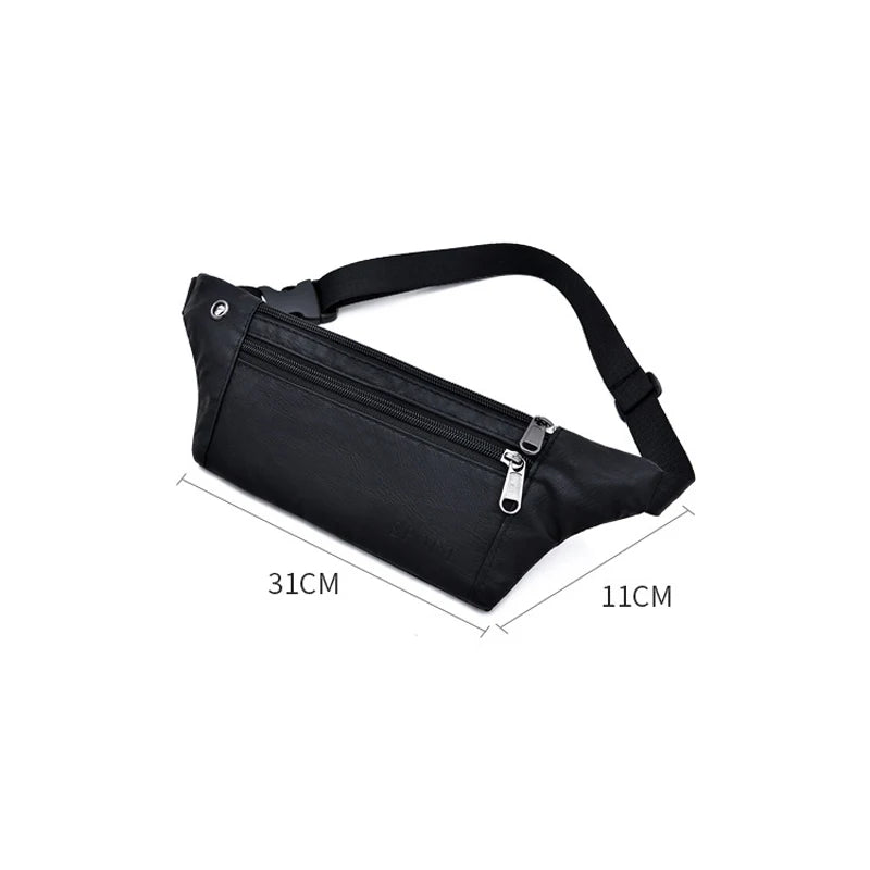 Vintage PU Leather Waist Bag for Men