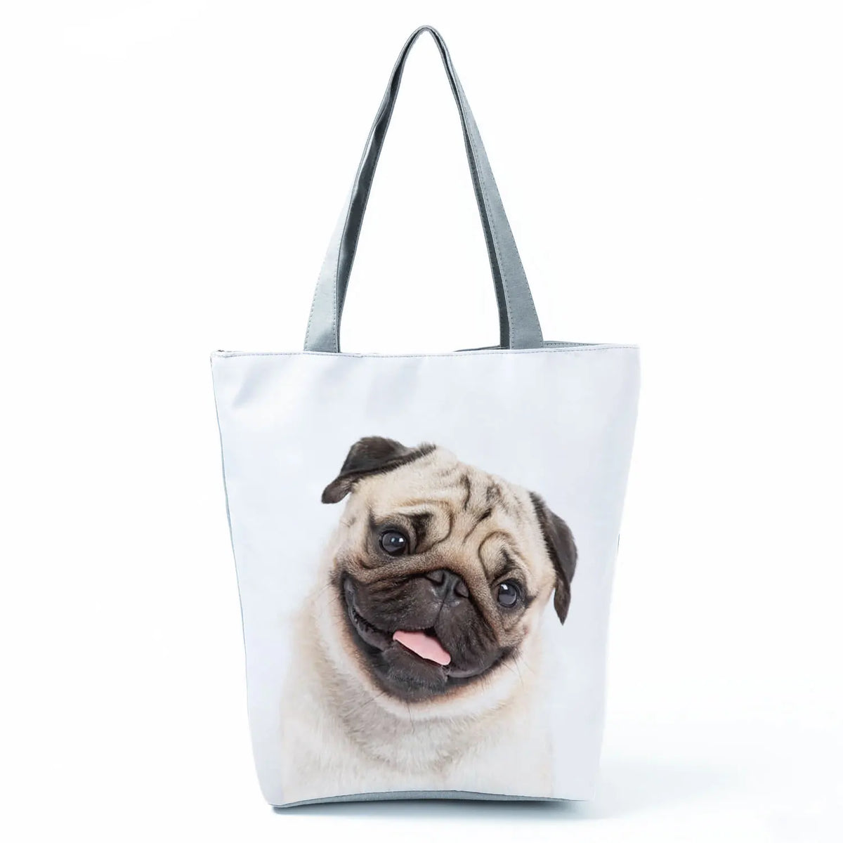 Casual Pug Printed Handbag Animal High Capacity Eco Reusable Shopping Bag
