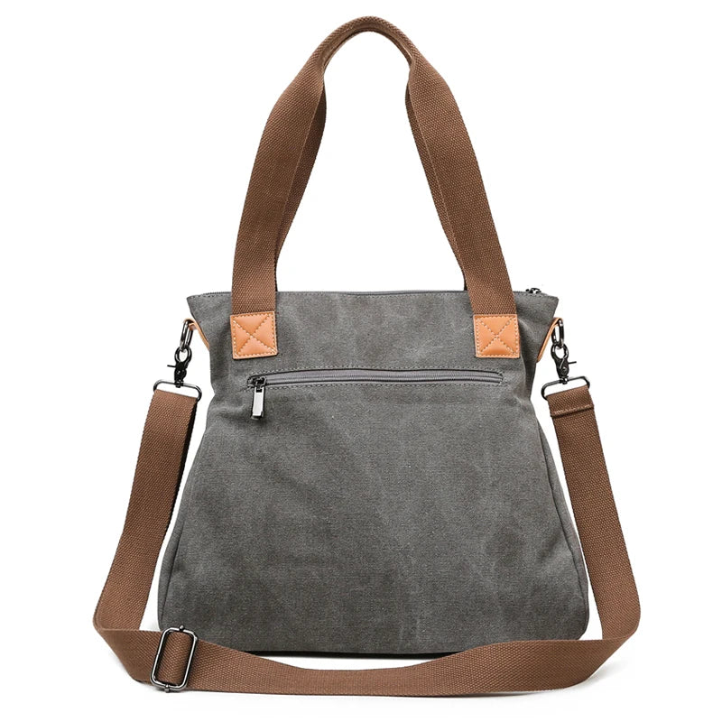 Large Capacity Canvas Shoulder Bag Women Tote Shopping Messenger Crossbody Bag