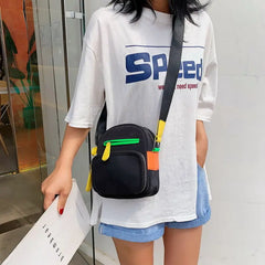 Casual Mini Square Bag Wide Belt Single Shoulder Crossbody Bag