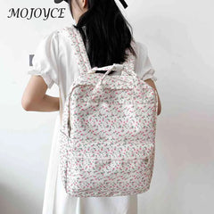 Small Fresh School Bag Flower Cloth Female Handbags for Women
