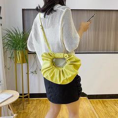 Soft Round Buckle Handbag for Women Cloud Bag