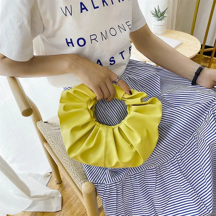 Soft Round Buckle Handbag for Women Cloud Bag