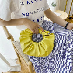 Soft Round Buckle Handbag for Women Cloud Bag