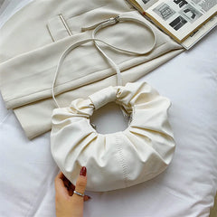 Soft Round Buckle Handbag for Women Cloud Bag