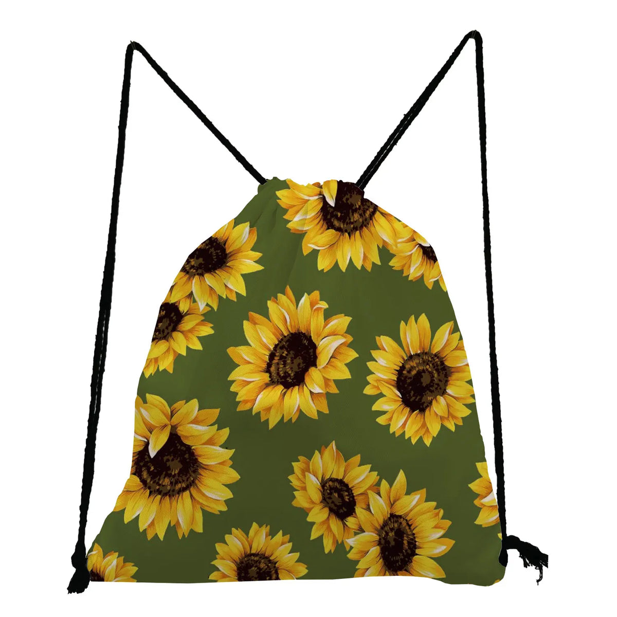 Yellow Sunflower Print Backpack Casual Softback Bag for Students