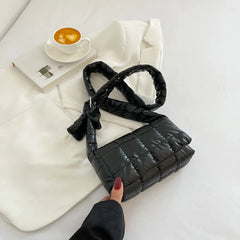 Quilted Crossbody Shoulder Bag for Women Winter Nylon Shopper Handbag