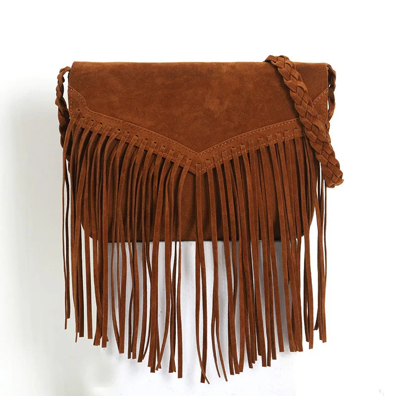 Casual Tassel Bag for Women Hip Hop Handbag Shoulder Bag Crossbody Bag