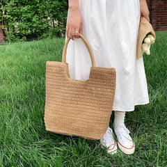Casual Straw Woven Handbags Summer Beach Women Shoulder Bags
