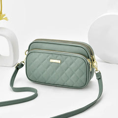 Casual Three Layer Shoulder Bag For Women Solid Crossbody Bag