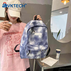 Tie Dye School Backpack Large Capacity Girls College Student Soft Bag