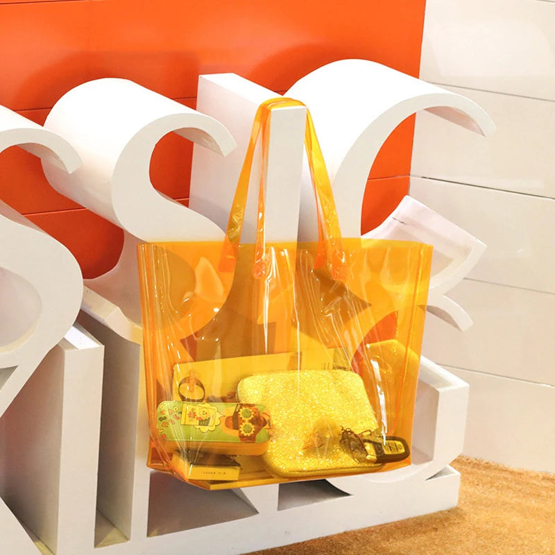 Casual PVC Handbags Transparent Beach Bags