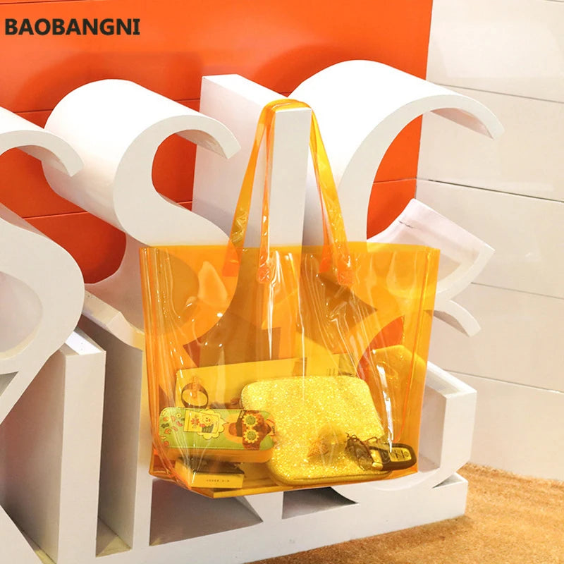 Casual PVC Handbags Transparent Beach Bags
