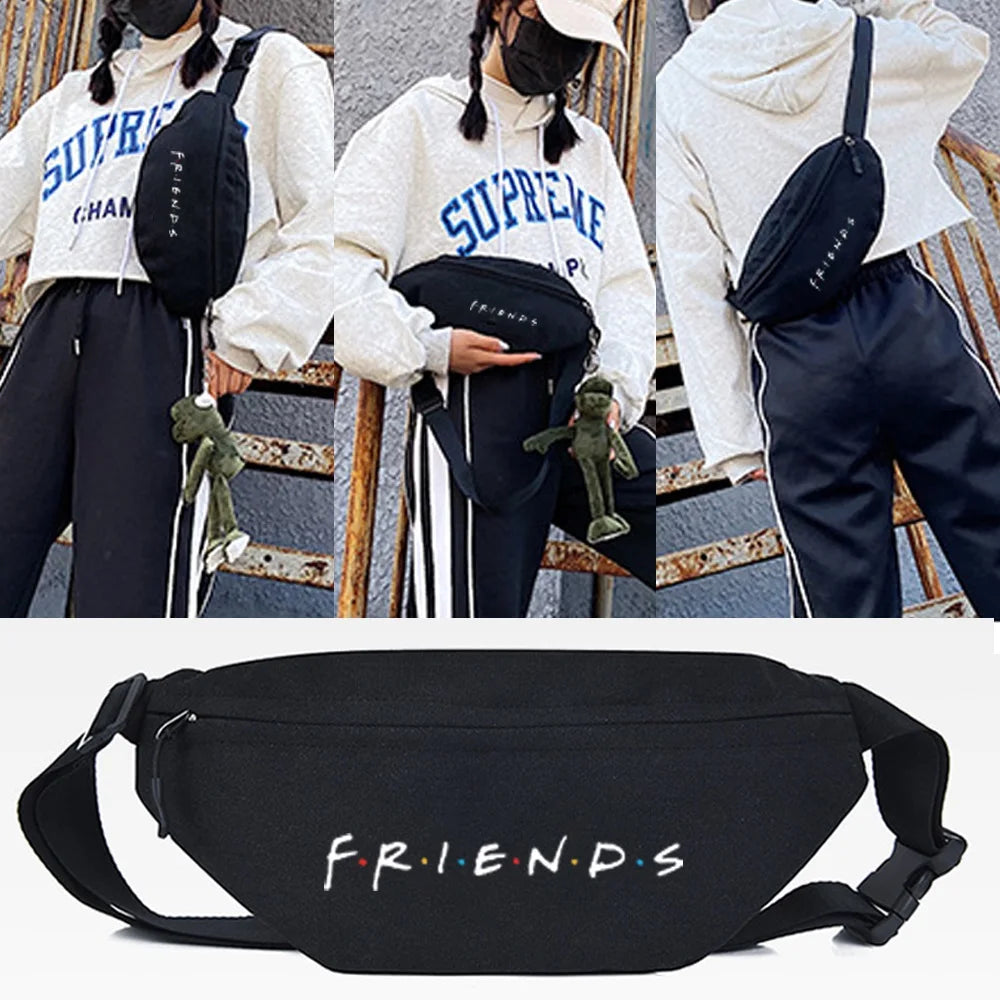 Three Beauties Print Waist Bag Casual Chest Bag
