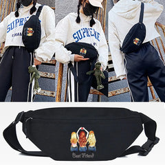 Three Beauties Print Waist Bag Casual Chest Bag